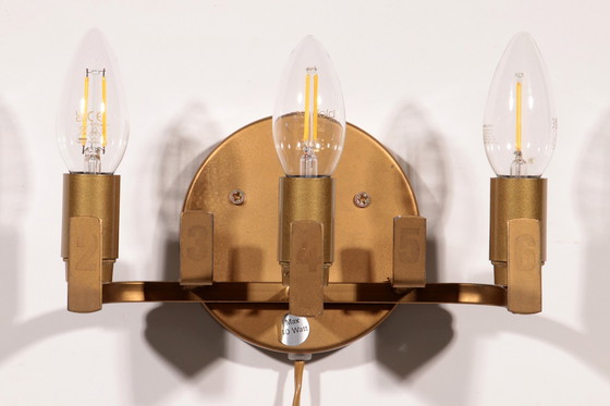 Image 1 of Lampada da parete brutalista in rame Holm-Sörensen modello grande Danimarca