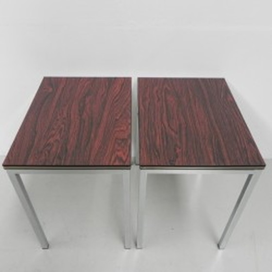 Image 1 of 2x Coffee Tables Wood Print - 1960s