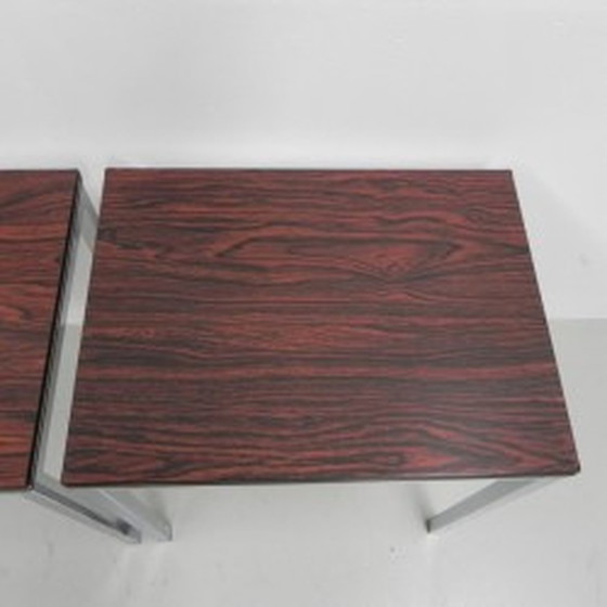 Image 1 of 2x tables basses en bois imprimé - 1960s