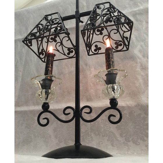 Image 1 of Vintage Art Deco candlestick in forged metal