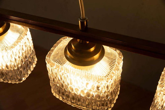 Image 1 of Lampe pendante en verre vintage table à manger