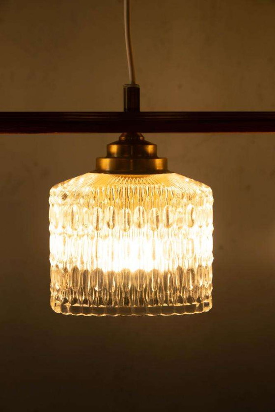 Image 1 of Lampe pendante en verre vintage table à manger