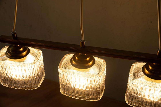 Image 1 of Lampe pendante en verre vintage table à manger