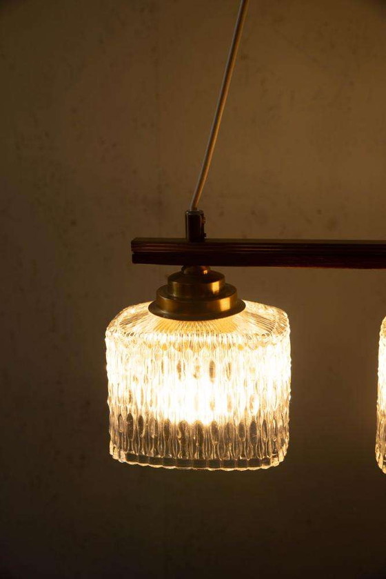 Image 1 of Lampe pendante en verre vintage table à manger