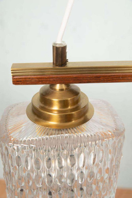 Image 1 of Lampe pendante en verre vintage table à manger