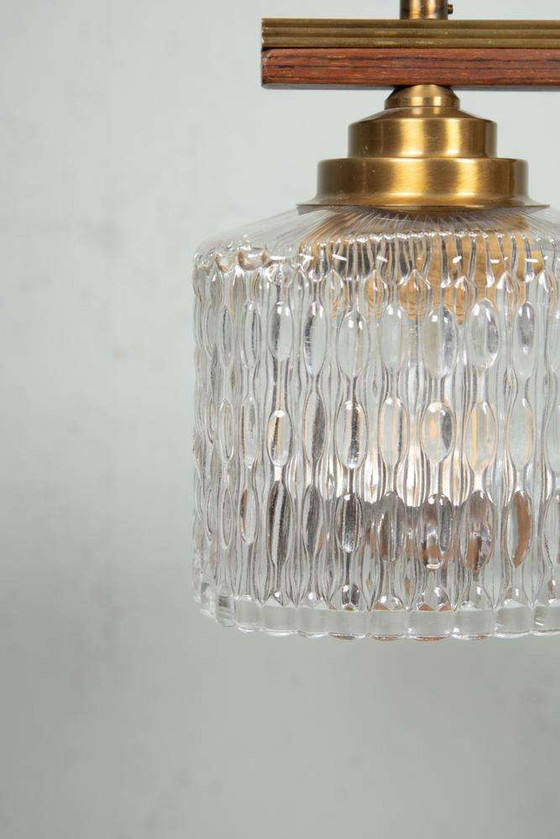 Image 1 of Lampe pendante en verre vintage table à manger