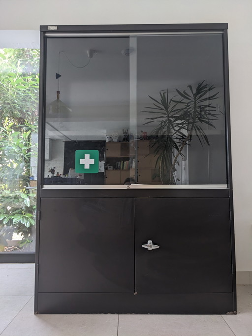 Metal display case and filing cabinet