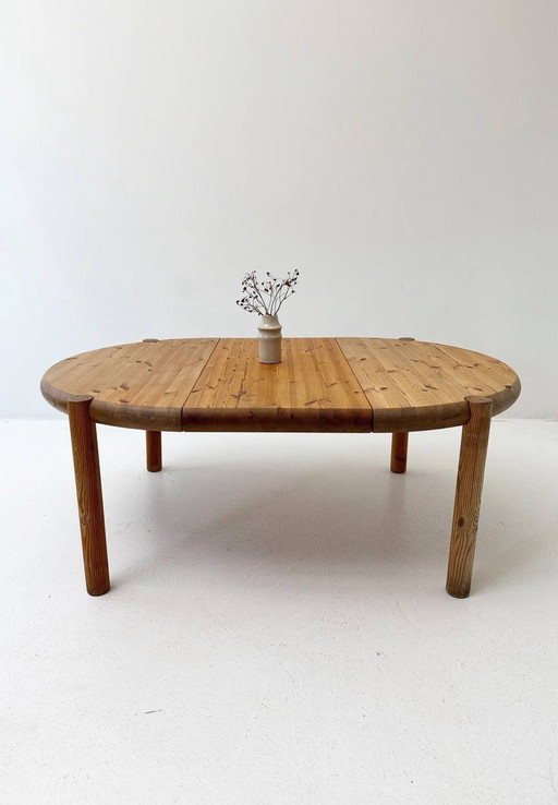 Extendable table made of solid pine wood by Rainer Daumiller for Hirtshals Sawmill, 1970Er