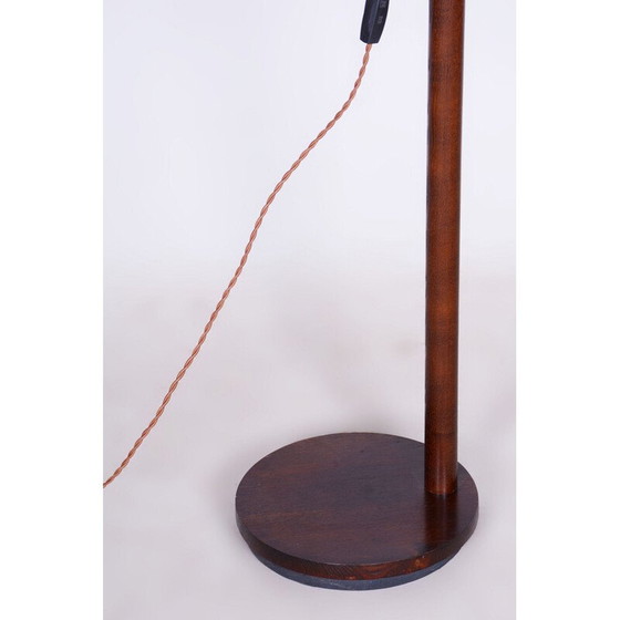 Image 1 of Mid-century floor lamp in beech and chrome, Czech 1960s