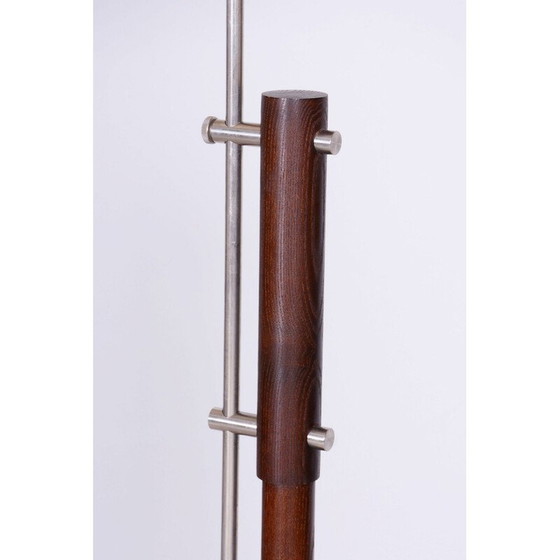 Image 1 of Mid-century floor lamp in beech and chrome, Czech 1960s