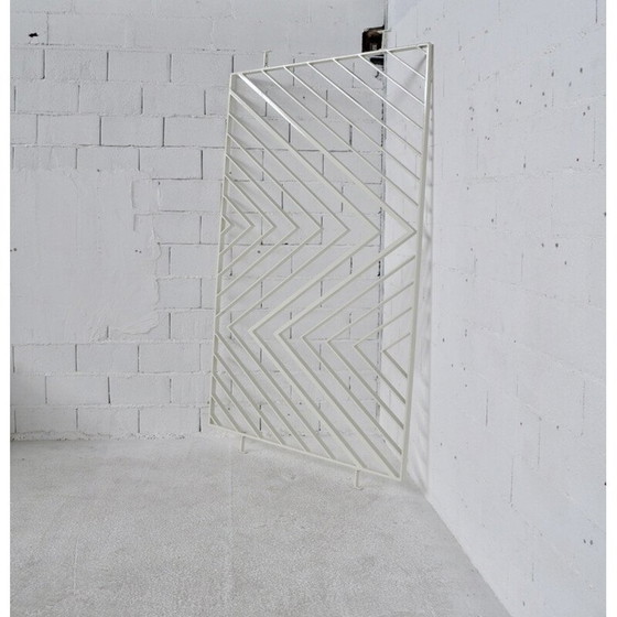 Image 1 of Vintage partition grille with geometric patterns in lacquered steel, 1970