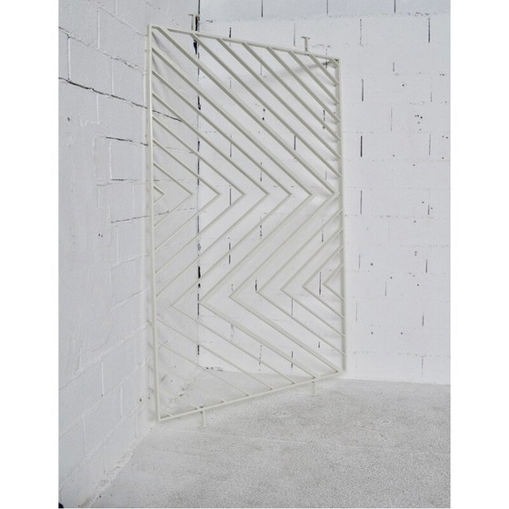 Image 1 of Vintage partition grille with geometric patterns in lacquered steel, 1970