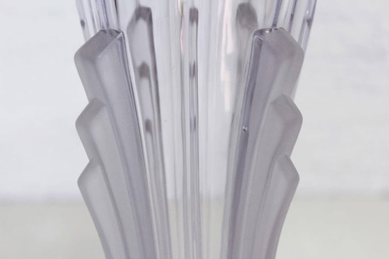 Image 1 of Vase Art Déco en verre moulé des années 1930, verre Val Saint Laurent