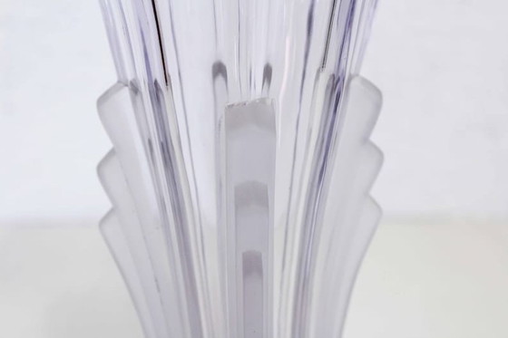 Image 1 of Vase Art Déco en verre moulé des années 1930, verre Val Saint Laurent