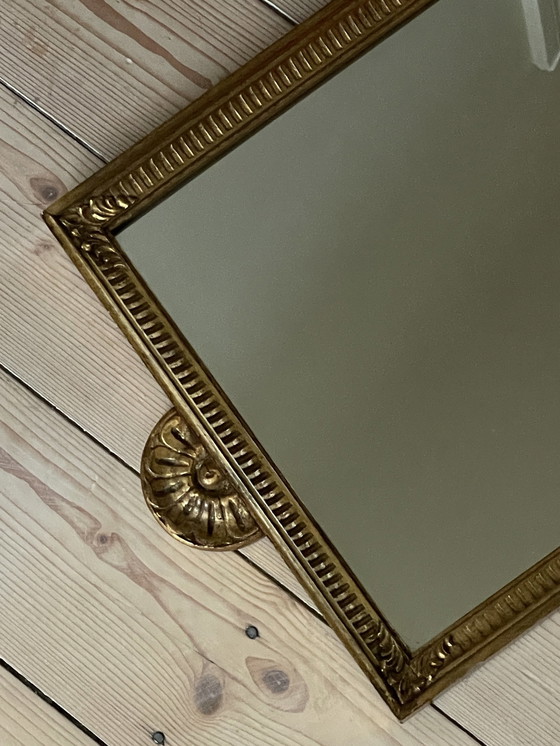 Image 1 of Mirror With Painting Rectangular Gold Leaf