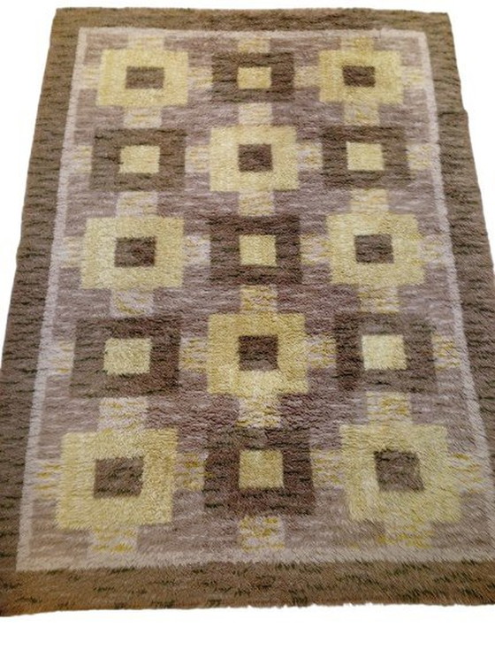 Image 1 of Swedish Modern 1970 Rya Rug 190X160 Cm