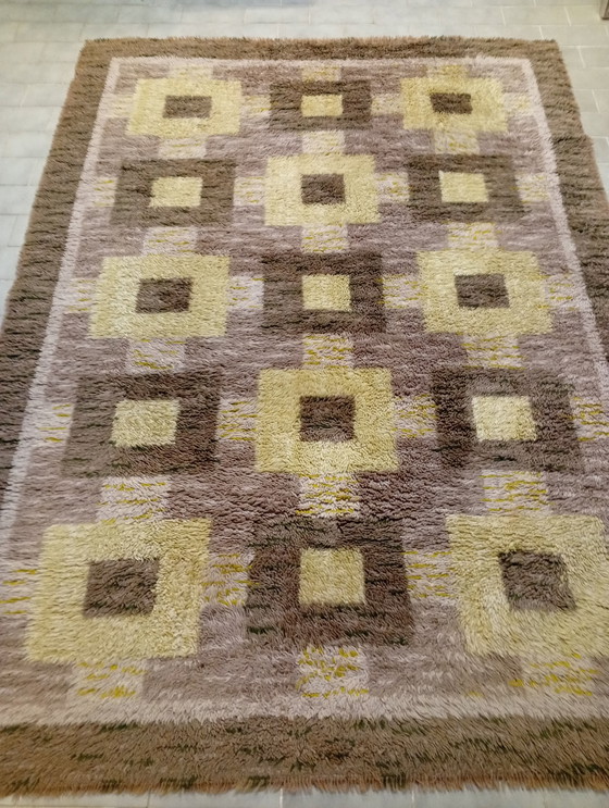 Image 1 of Swedish Modern 1970 Rya Rug 190X160 Cm