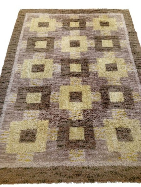 Image 1 of Swedish Modern 1970 Rya Rug 190X160 Cm