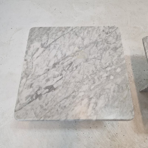 Image 1 of Set di 3 tavolini da caffè in marmo vintage italiani, anni '70