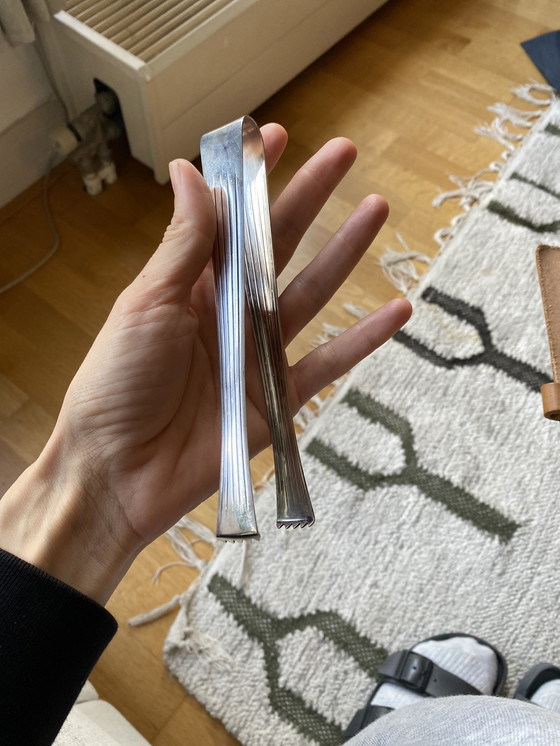 Image 1 of Pinze per cubetti di ghiaccio placcate in argento