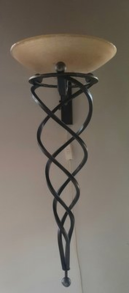 Italian Iron Antinea Wall Lamp By Terzani, 1980S