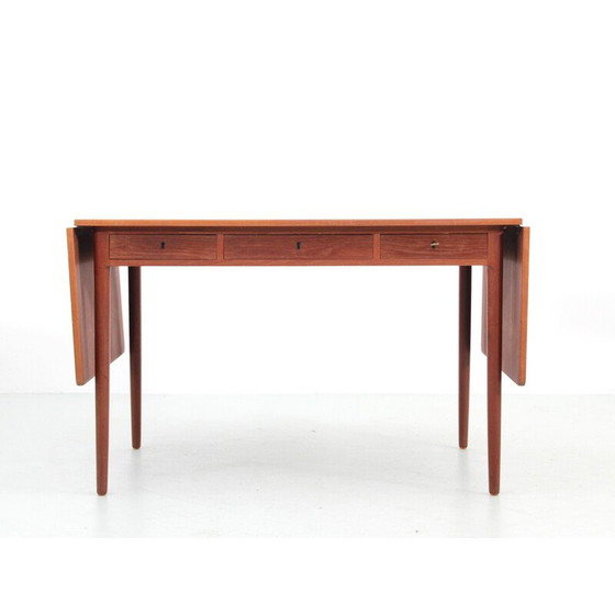 Image 1 of Vintage teak desk with 2 flaps