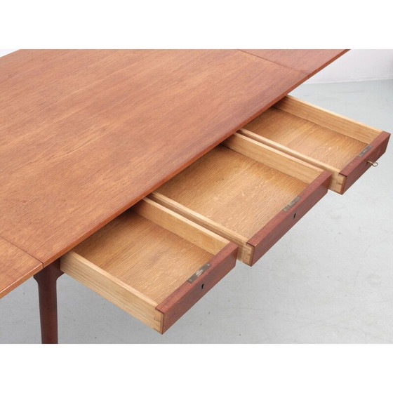 Image 1 of Vintage teak desk with 2 flaps