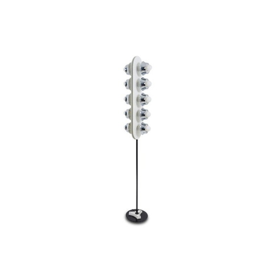 Image 1 of Vintage floor lamp in white lacquered and chrome metal by Angelo Cucci, Italy 1960