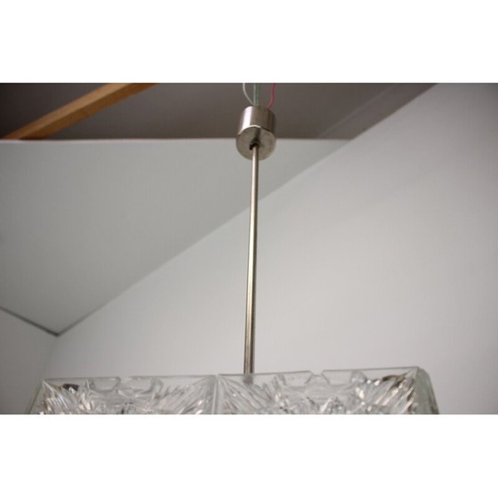 Image 1 of Mid-century square clear glass chandelier by Kamenicky Senov, 1960s