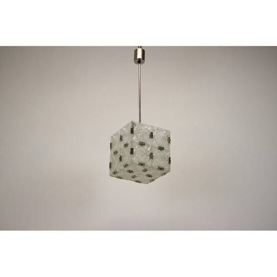 Image 1 of Mid-century square clear glass chandelier by Kamenicky Senov, 1960s