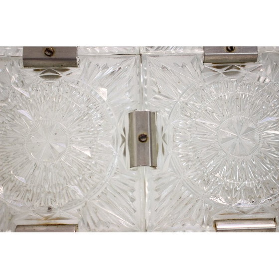 Image 1 of Mid-century square clear glass chandelier by Kamenicky Senov, 1960s