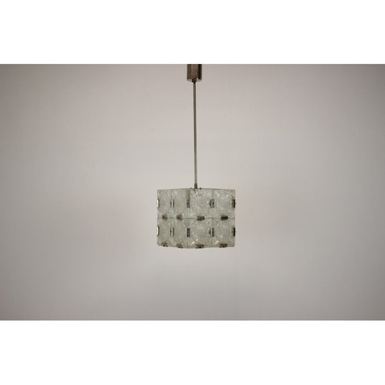 Image 1 of Mid-century square clear glass chandelier by Kamenicky Senov, 1960s