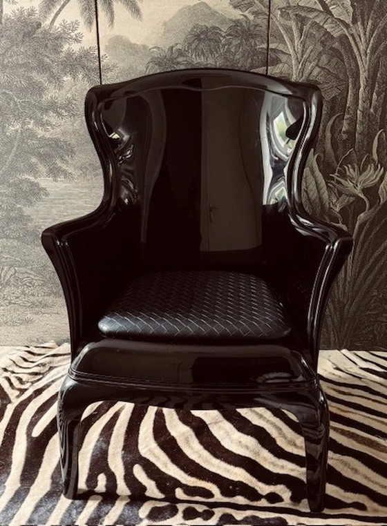 Image 1 of Black High Gloss Pasha Set By Marco Pocci & Claudio Dondoli For Pedrali Italy