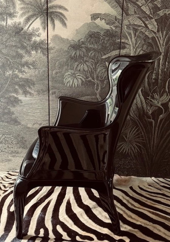 Image 1 of Black High Gloss Pasha Set By Marco Pocci & Claudio Dondoli For Pedrali Italy