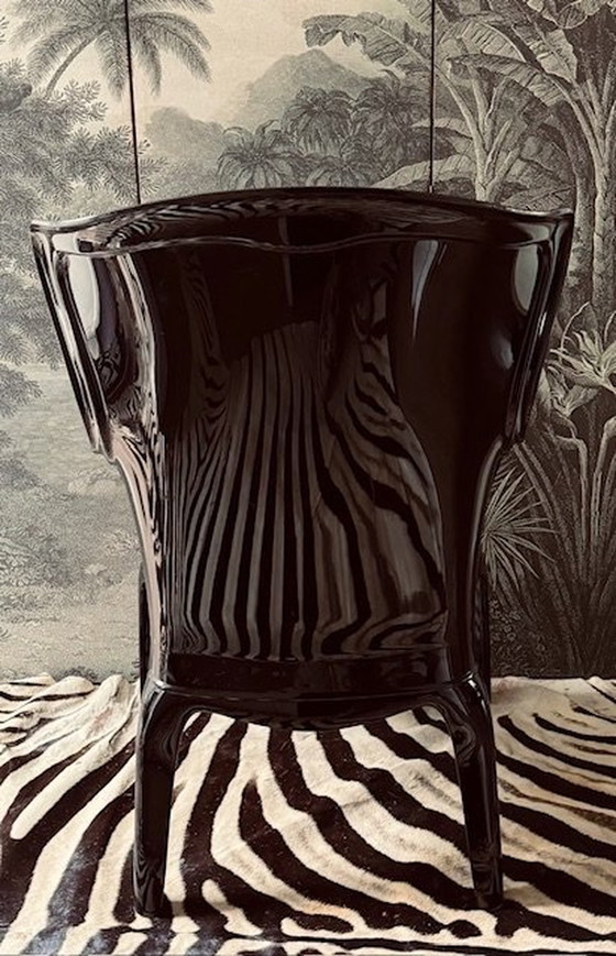 Image 1 of Black High Gloss Pasha Set By Marco Pocci & Claudio Dondoli For Pedrali Italy