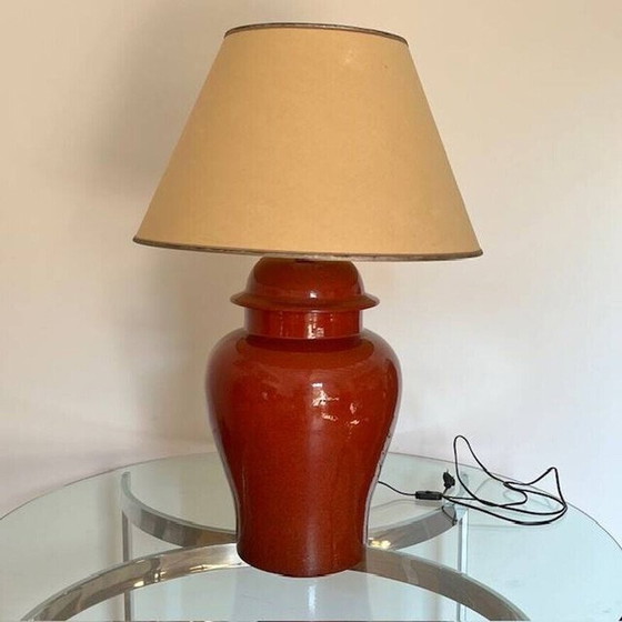 Image 1 of Vintage red ceramic table lamp