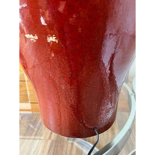 Vintage red ceramic table lamp