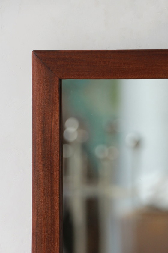 Image 1 of Rectangular Teak Mirror - Scandinavian Style - 4.2