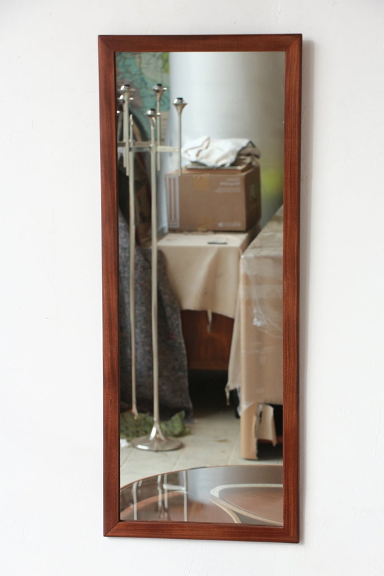 Image 1 of Rectangular Teak Mirror - Scandinavian Style - 4.2