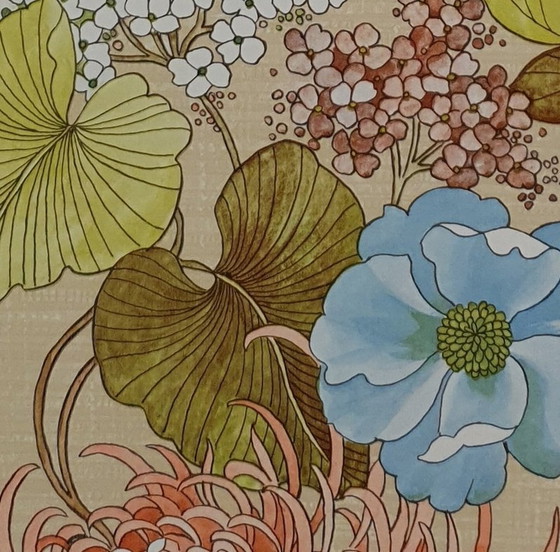 Image 1 of 13610 Carta da parati floreale vintage anni '70