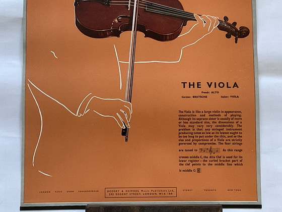 Image 1 of 1950s-60s Poster by Boosey & Hawkes  - The Viola