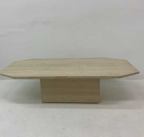 Image 1 of Table basse rectangulaire Travertin, 1970