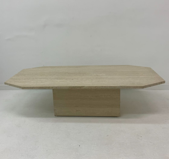 Image 1 of Table basse rectangulaire Travertin, 1970