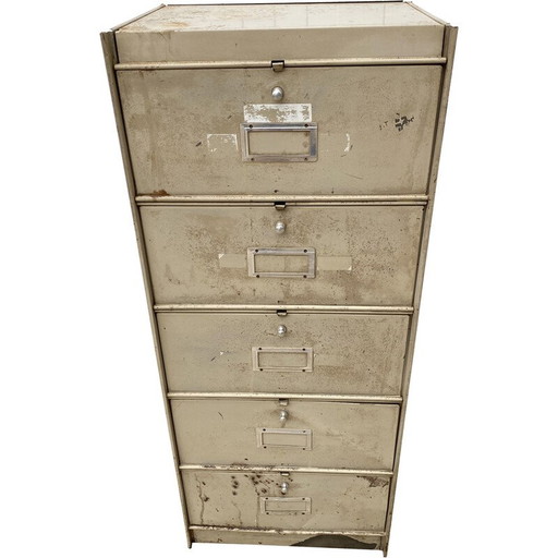 Armario vintage de metal con cinco puertas abatibles Roneo, 1950