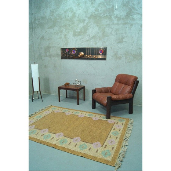 Image 1 of Vintage Röllakan wool rug, Sweden1970