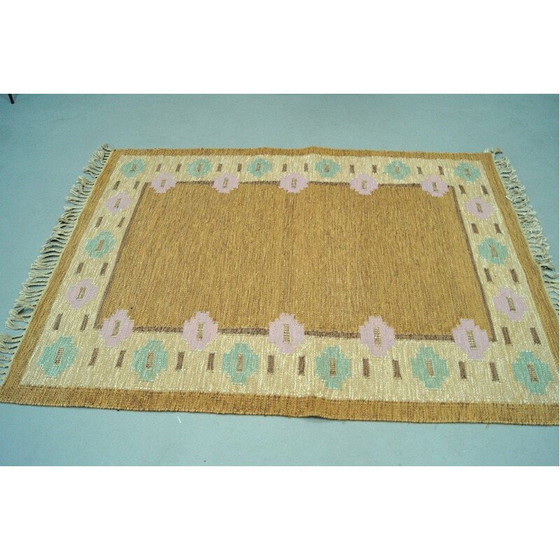 Image 1 of Vintage Röllakan wool rug, Sweden1970
