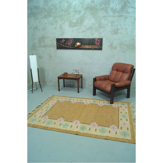 Image 1 of Vintage Röllakan wool rug, Sweden1970