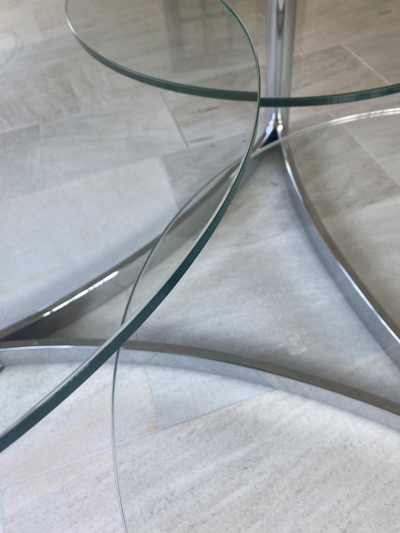 Image 1 of 1980s Glass Coffee Table With 3 Glass Plates