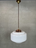 Lámpara colgante Art Déco - opalina y latón