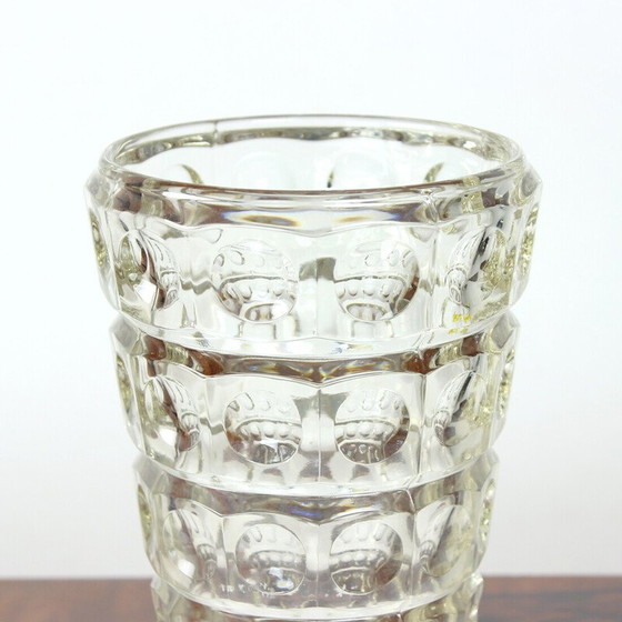 Image 1 of Vintage clear glass vase by Frantisek Peceny for Hermanova Hut, Czechoslovakia 1963